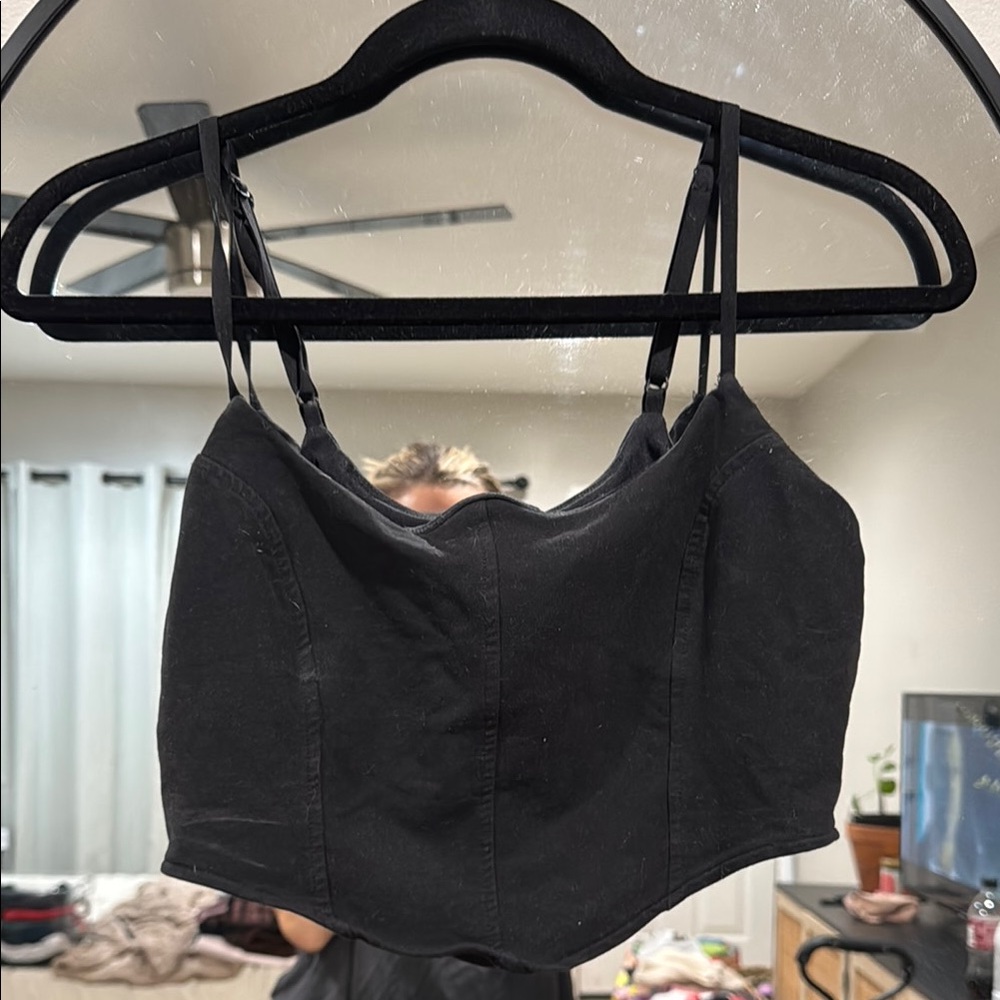 Women's Black Crop Top